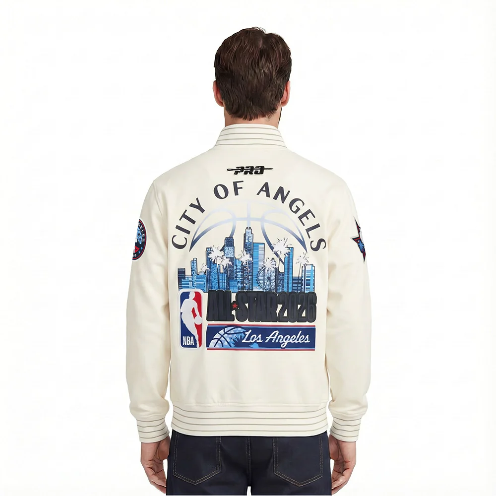 NBA ALL STAR 2026 MEN'S RIB DK JACKET (EGGSHELL/TAUPE/EGGSHELL) - Image 2