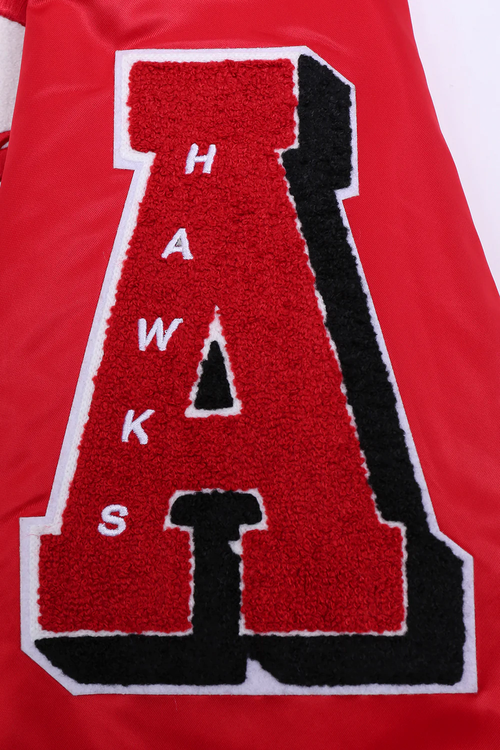 NBA ATLANTA HAWKS OLD ENGLISH MEN'S RIB SATIN JACKET (RED/BLACK) - Image 8