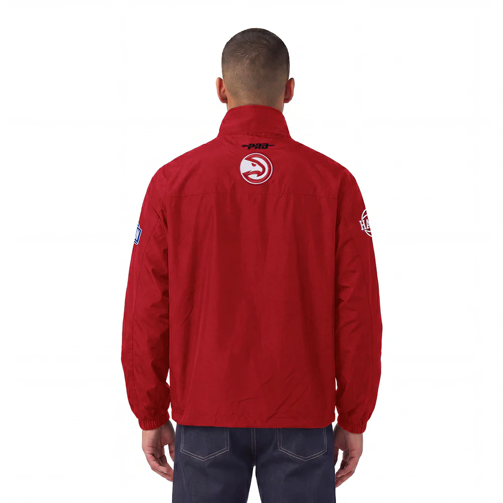 NBA ATLANTA HAWKS PRE GAME MEN'S JACKET (RED) - Image 3