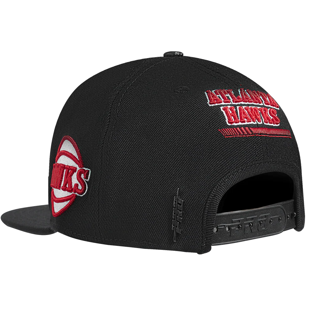 NBA ATLANTA HAWKS FAST LANE WOOL SNAPBACK HAT (BLACK) - Image 3