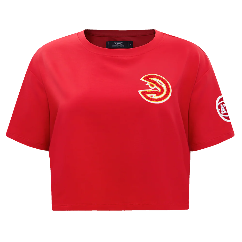 NBA ATLANTA HAWKS CLASSIC WOMEN'S BOXY TEE (RED)