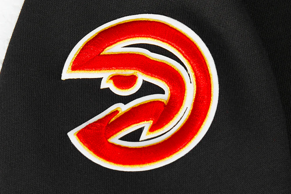 NBA ATLANTA HAWKS RETRO CLASSIC BIG GIRLS RIB FLEECE CREWNECK (BLACK/RED/BLACK) - Image 4