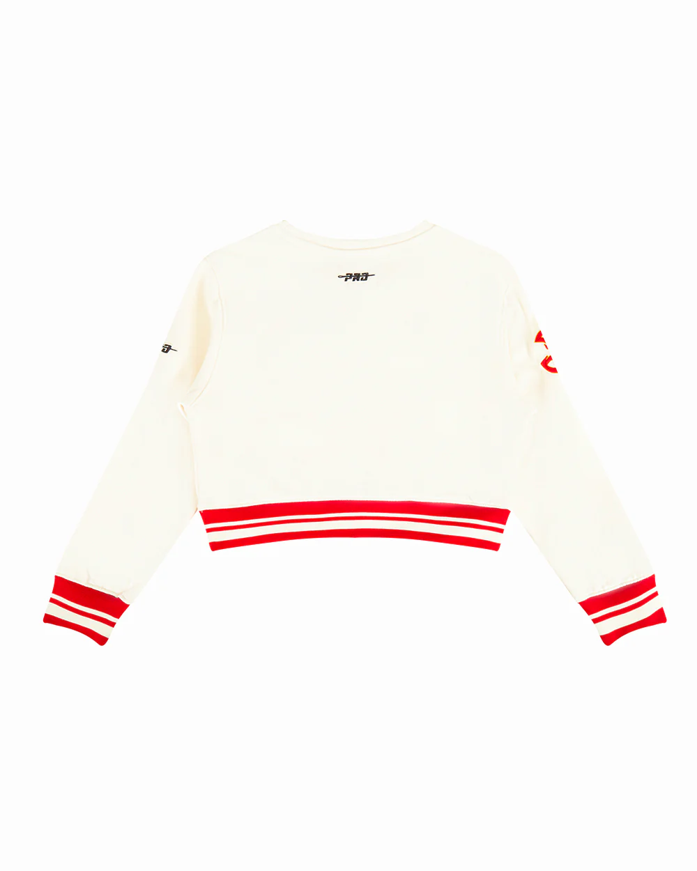 NBA ATLANTA HAWKS RETRO CLASSIC BIG GIRLS RIB FLEECE CREWNECK (EGGSHELL/ RED) - Image 4