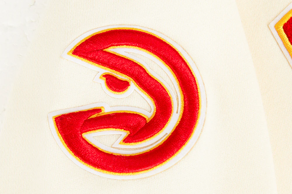 NBA ATLANTA HAWKS RETRO CLASSIC BIG GIRLS RIB FLEECE CREWNECK (EGGSHELL/ RED) - Image 5