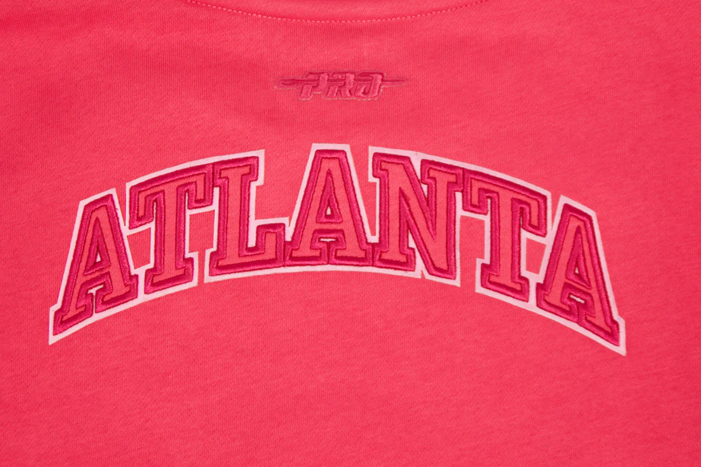 NBA ATLANTA HAWKS TRIPLE PINK BIG GIRLS FLEECE CREWNECK (BEETROOT PURPLE) - Image 6