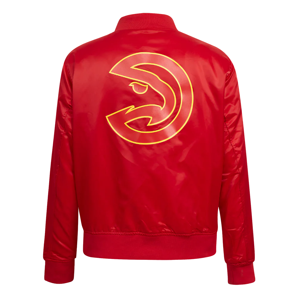 NBA ATLANTA HAWKS CLASSIC WOMEN'S SATIN JACKET (RED) - Image 3