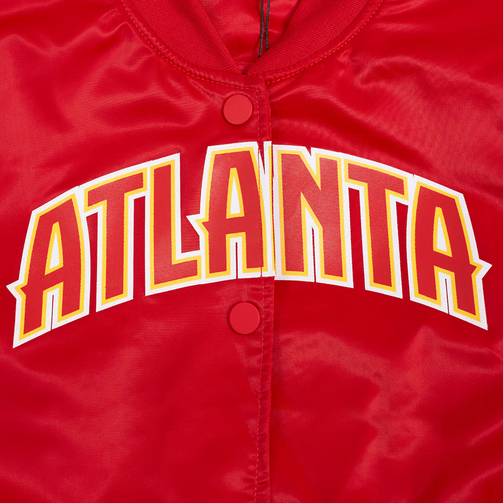 NBA ATLANTA HAWKS CLASSIC WOMEN'S SATIN JACKET (RED) - Image 5