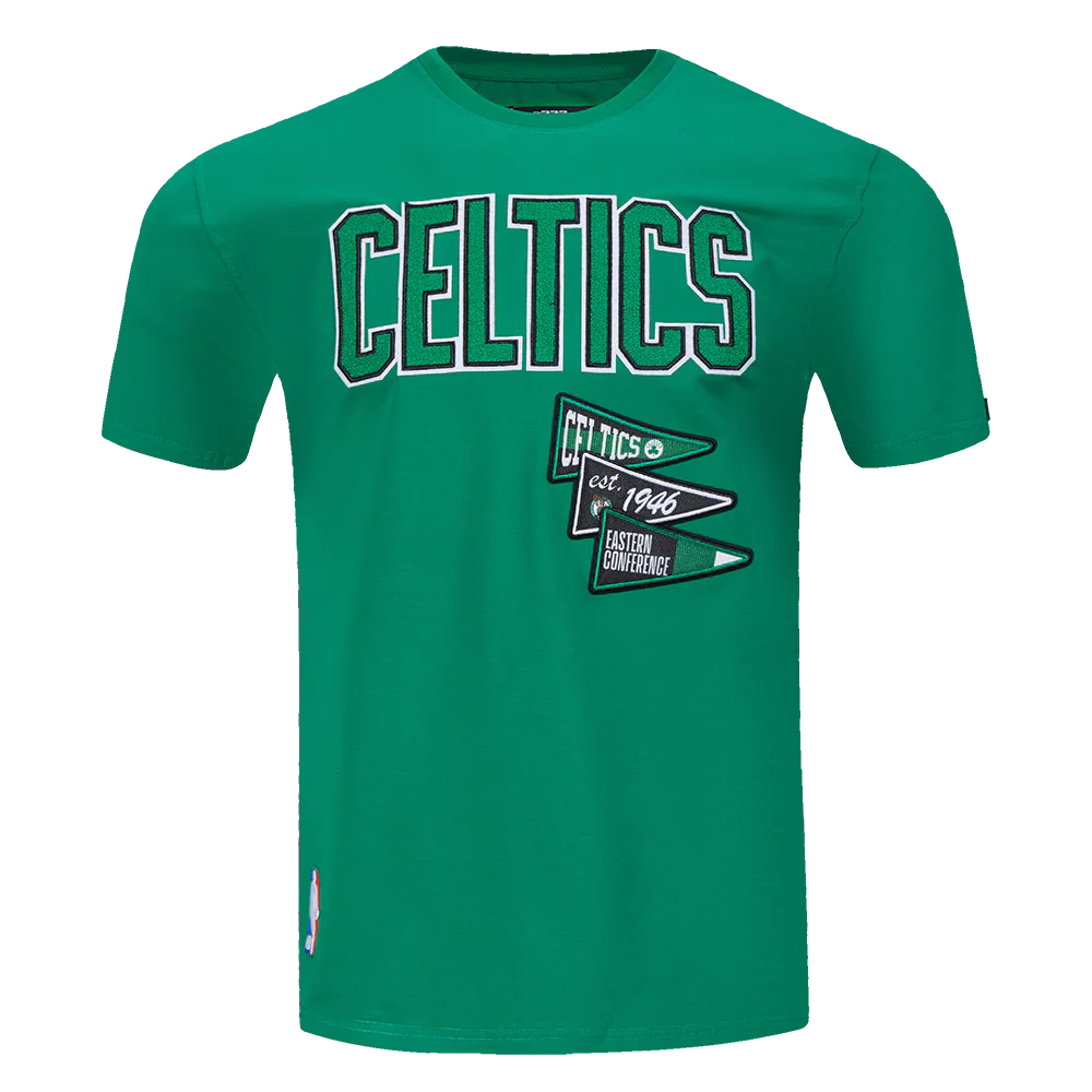 NBA BOSTON CELTICS TEAM PENNANTS MEN'S WORDMARK TEE (KELLY GREEN)