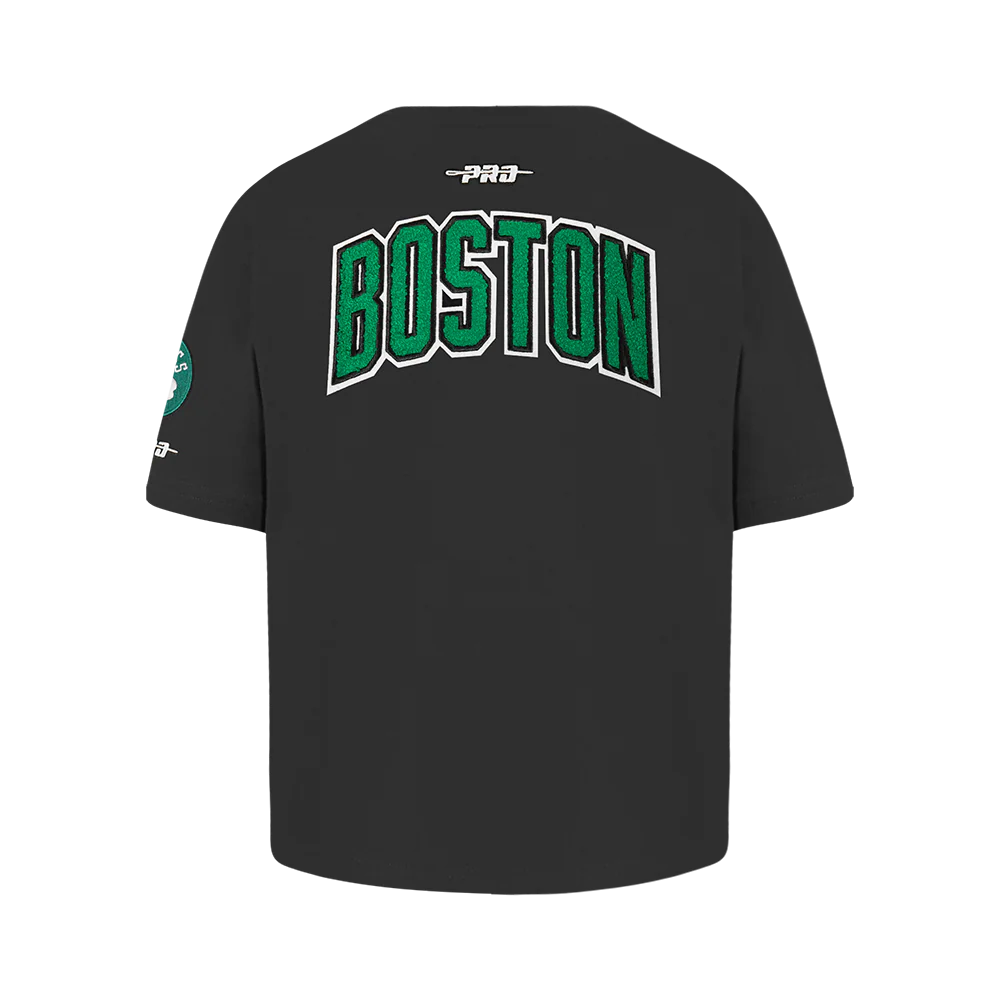 NBA BOSTON CELTICS CLASSIC BIG GIRLS SHORT SLEEVE BOXY TEE (BLACK) - Image 3