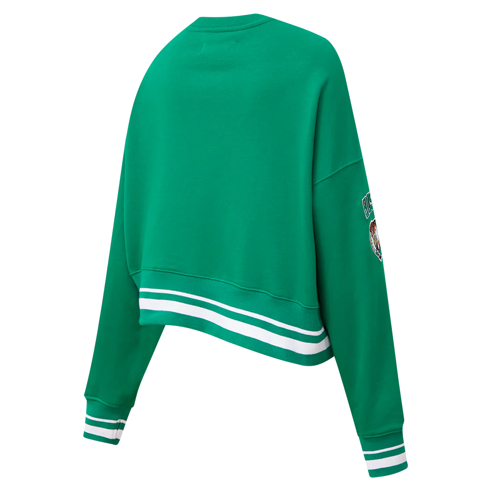 NBA BOSTON CELTICS MASHUP WOMEN'S RIB CREWNECK (KELLY GREEN) - Image 3