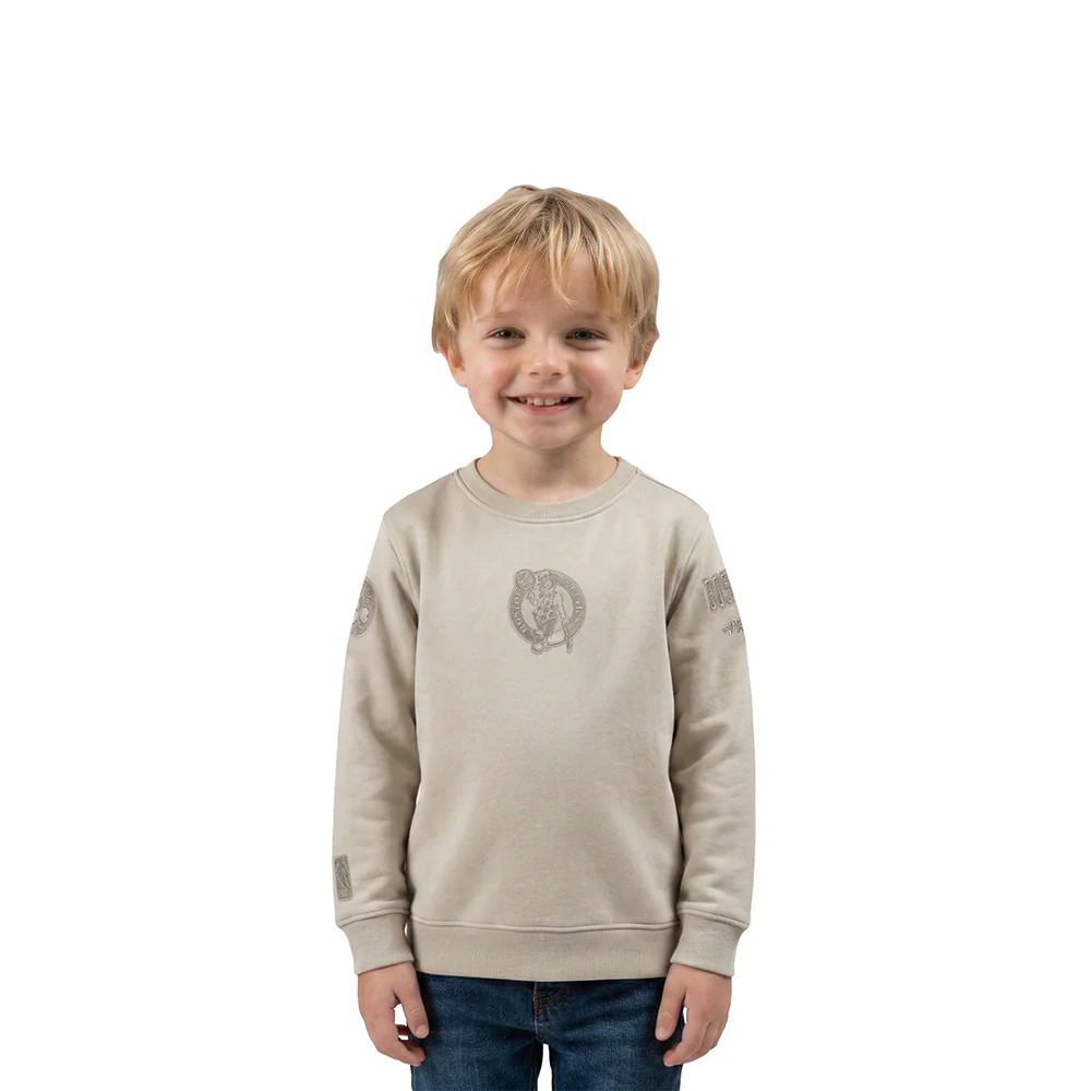 NBA BOSTON CELTICS NEUTRAL TODDLER BOYS FLEECE CREWNECK (TAUPE)