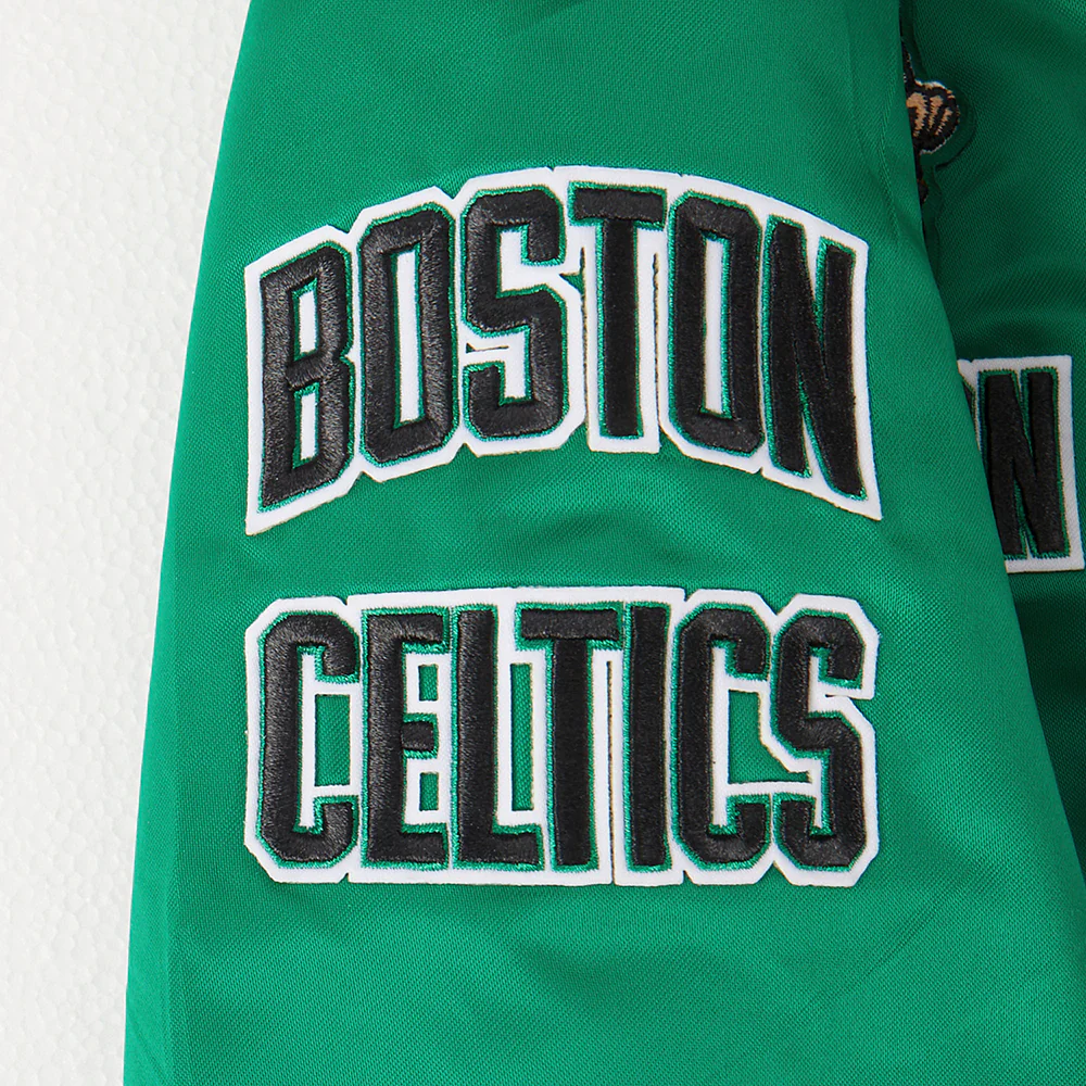 NBA BOSTON CELTICS RETRO CLASSIC TODDLER BOYS RIB SATIN JACKET (KELLY GREEN) - Image 5