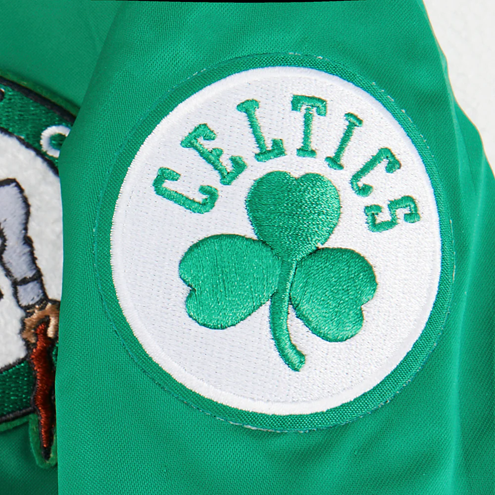 NBA BOSTON CELTICS RETRO CLASSIC TODDLER BOYS RIB SATIN JACKET (KELLY GREEN) - Image 6