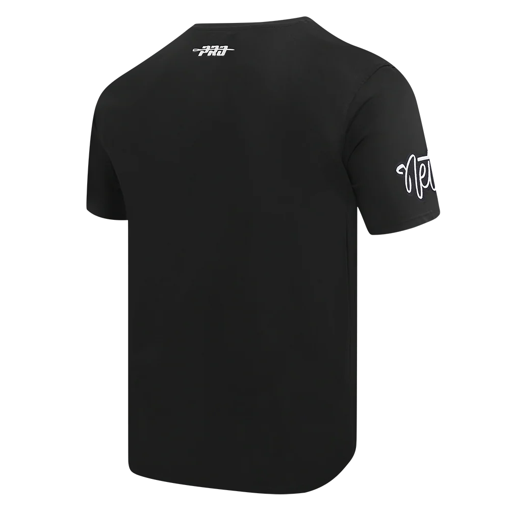 NBA BROOKLYN NETS RETRO ELEVATION MEN'S SINGLE JERSEY TEE (BLACK) - Image 4