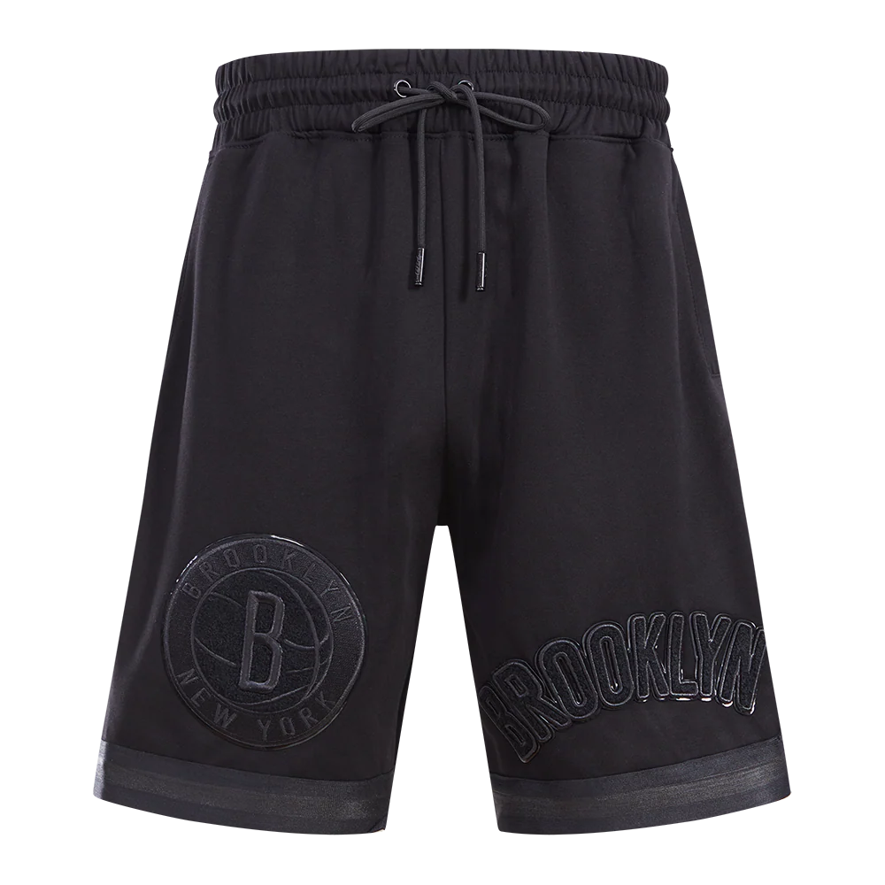 NBA BROOKLYN NETS TRIPLE BLACK PRO TEAM MEN'S SHORT (BLACK) - Image 2