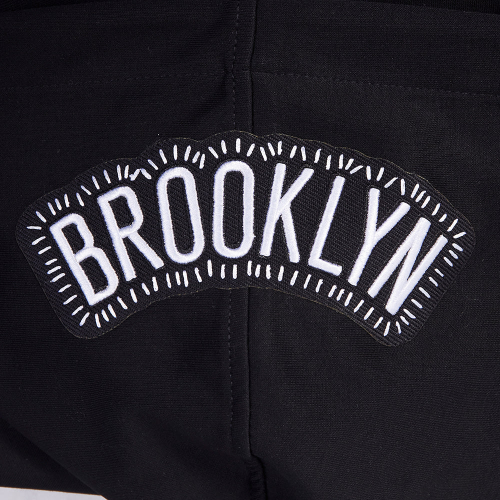 NBA BROOKLYN NETS DIY PICK STITCH MEN'S DOUBLE KNIT PULLOVER HOODIE (BLACK) - Image 7