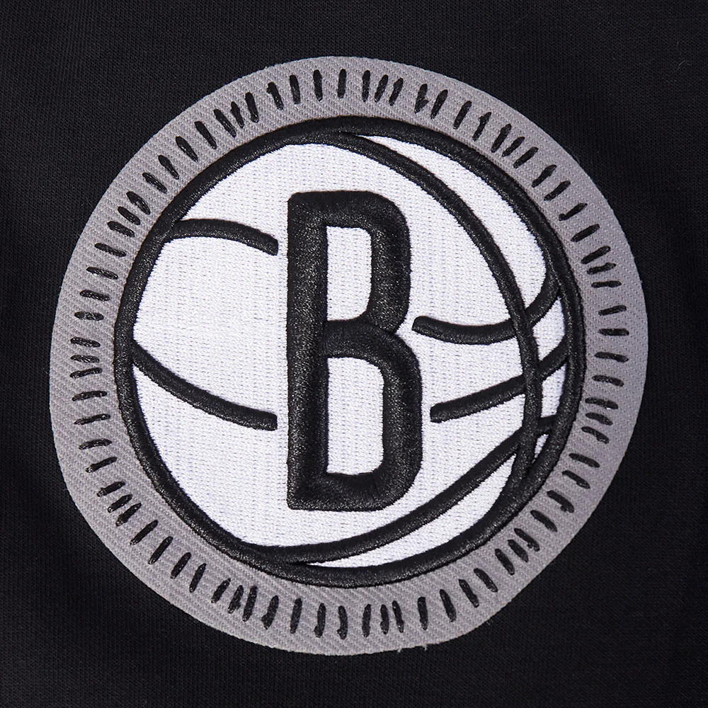 NBA BROOKLYN NETS DIY PICK STITCH MEN'S DOUBLE KNIT PULLOVER HOODIE (BLACK) - Image 8