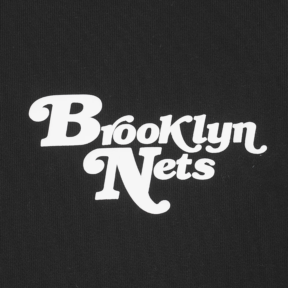 NBA BROOKLYN NETS SOUVENIR MEN'S FLEECE PULLOVER HOODIE (BLACK) - Image 5
