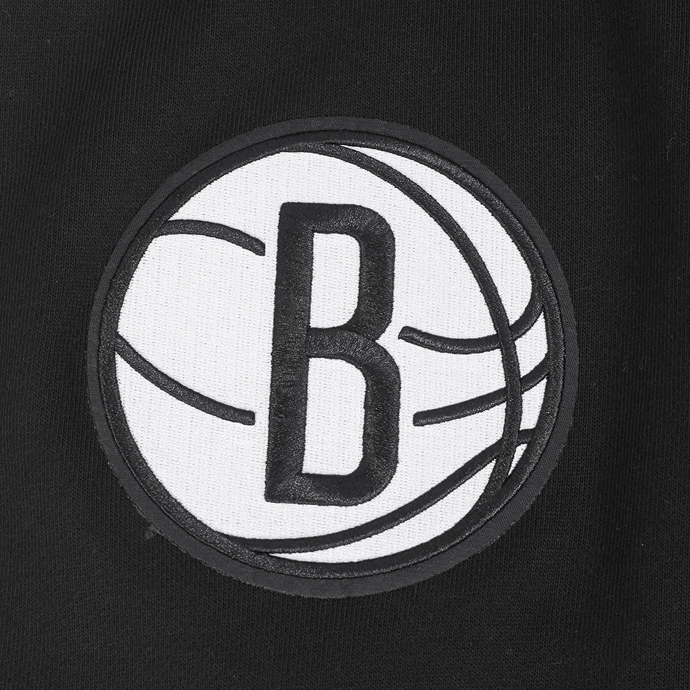 NBA BROOKLYN NETS SOUVENIR MEN'S FLEECE PULLOVER HOODIE (BLACK) - Image 9