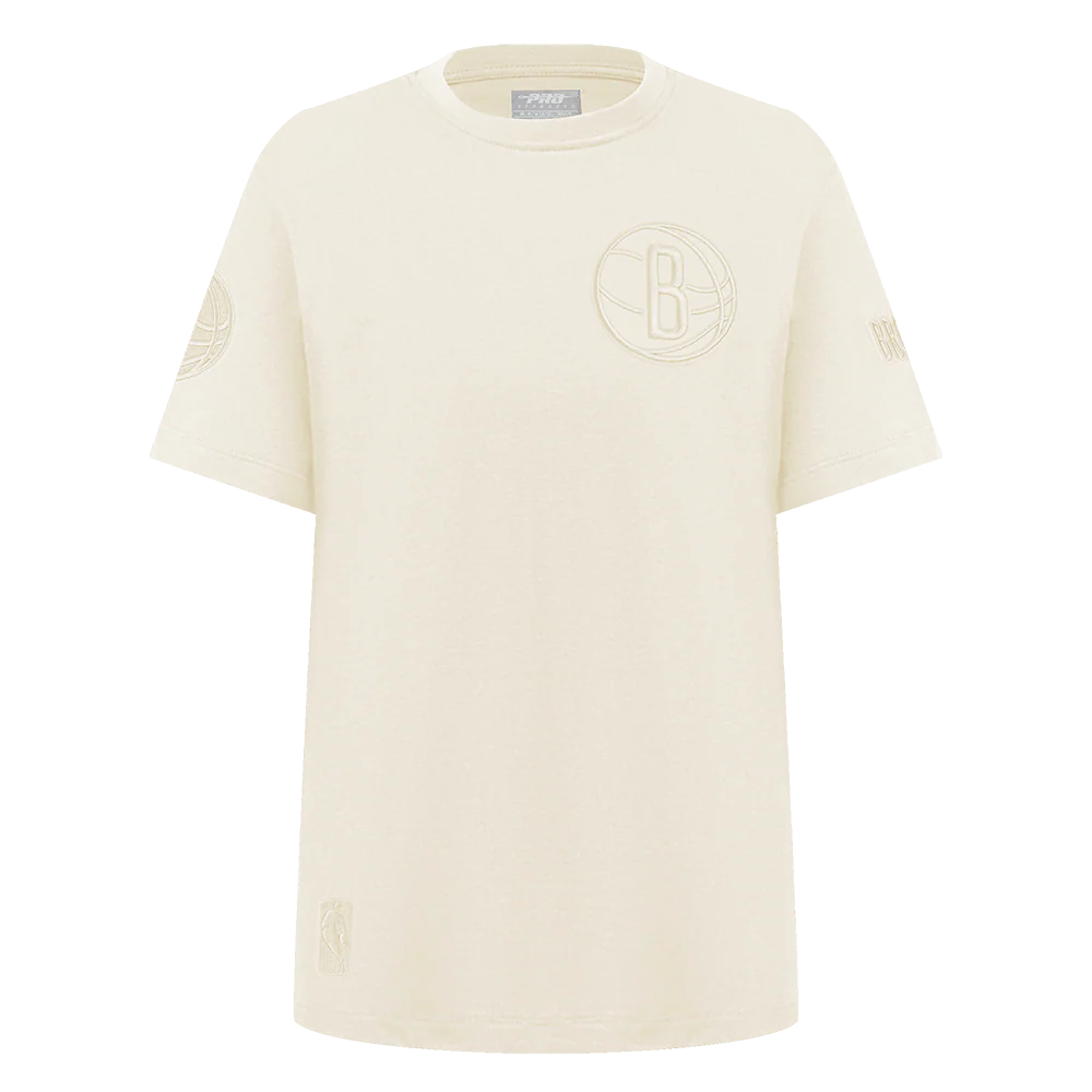 NBA BROOKLYN NETS NEUTRAL BIG BOYS SINGLE JERSEY TEE (EGGSHELL)