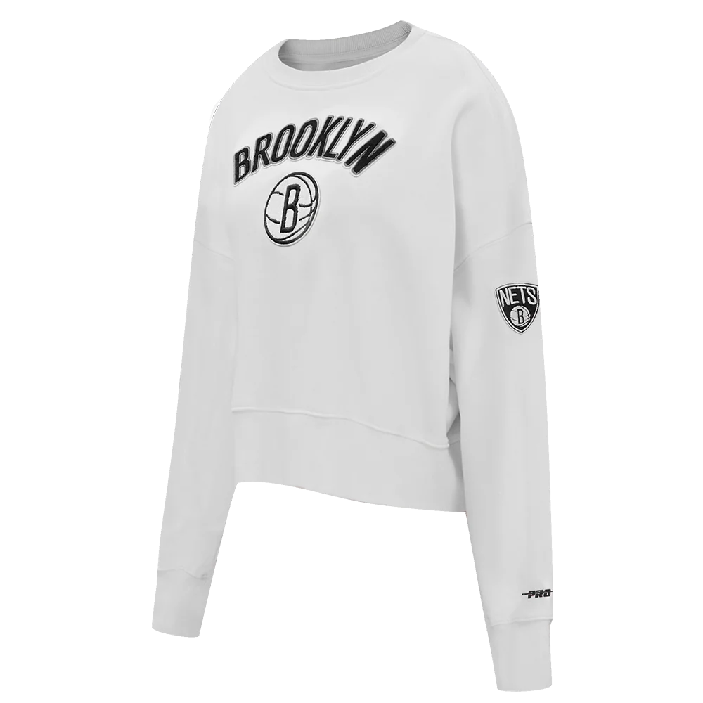 NBA BROOKLYN NETS CLASSIC WOMEN'S CREWNECK (WHITE) - Image 2