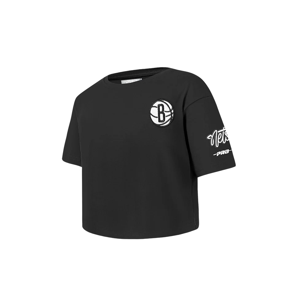 NBA BROOKLYN NETS CLASSIC TODDLER GIRLS SHORT SLEEVE BOXY TEE (BLACK) - Image 2