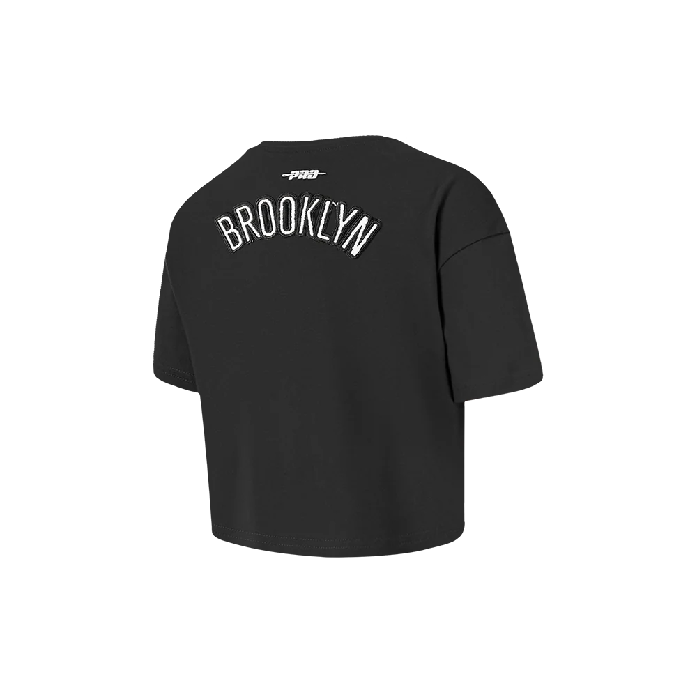 NBA BROOKLYN NETS CLASSIC TODDLER GIRLS SHORT SLEEVE BOXY TEE (BLACK) - Image 4