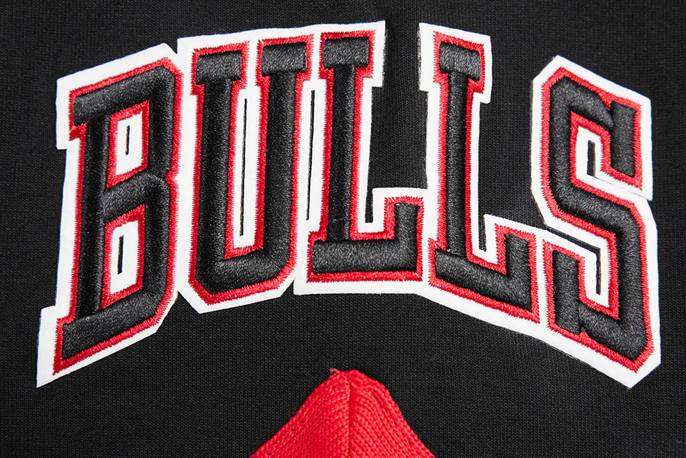NBA CHICAGO BULLS CLASSIC MEN'S PRO SS DOUBLE KNIT JACKET (BLACK/RED) - Image 7
