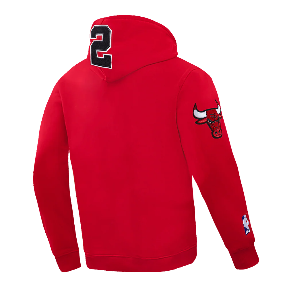 NBA CHICAGO BULLS LONZO BALL #2 SKY HOOK MEN'S FLEECE PULLOVER HOODIE (RED) - Image 4