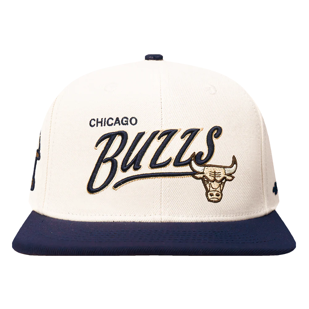 NBA CHICAGO BULLS TOPPER 2 TONE WORDMARK SNAPBACK (EGGSHELL/ MIDNIGHT NAVY)