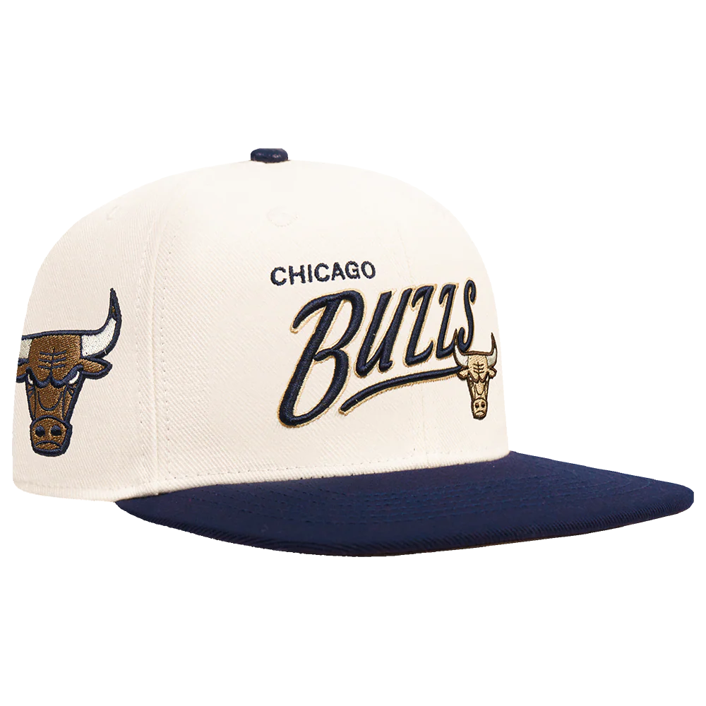 NBA CHICAGO BULLS TOPPER 2 TONE WORDMARK SNAPBACK (EGGSHELL/ MIDNIGHT NAVY) - Image 3