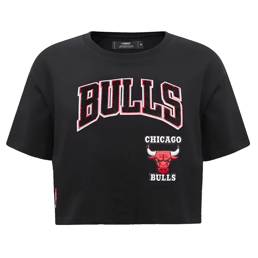 NBA CHICAGO BULLS RETRO CLASSIC WOMEN'S BOXY TEE (BLACK)
