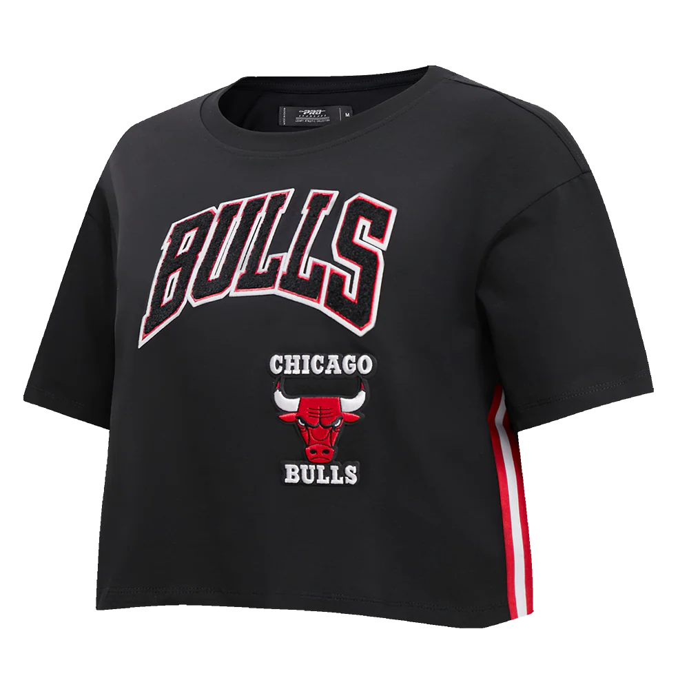 NBA CHICAGO BULLS RETRO CLASSIC WOMEN'S BOXY TEE (BLACK) - Image 2