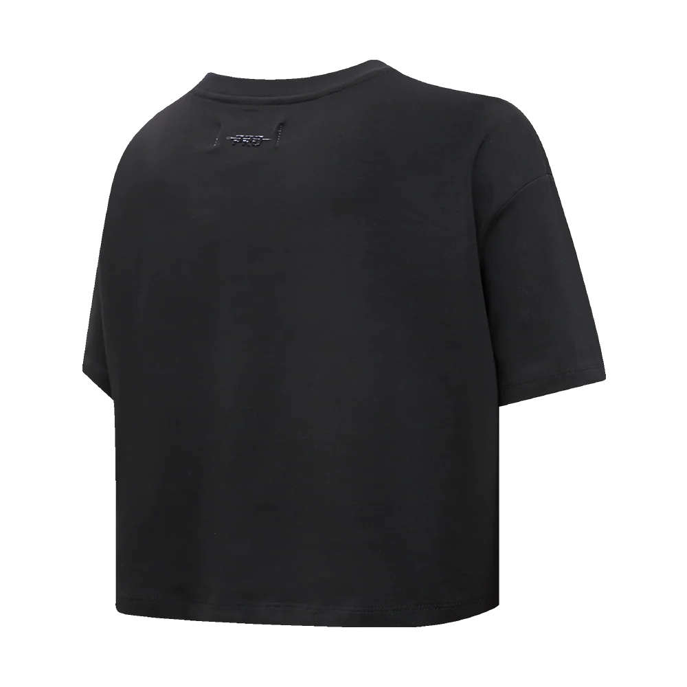 NBA CHICAGO BULLS RETRO CLASSIC WOMEN'S BOXY TEE (BLACK) - Image 3