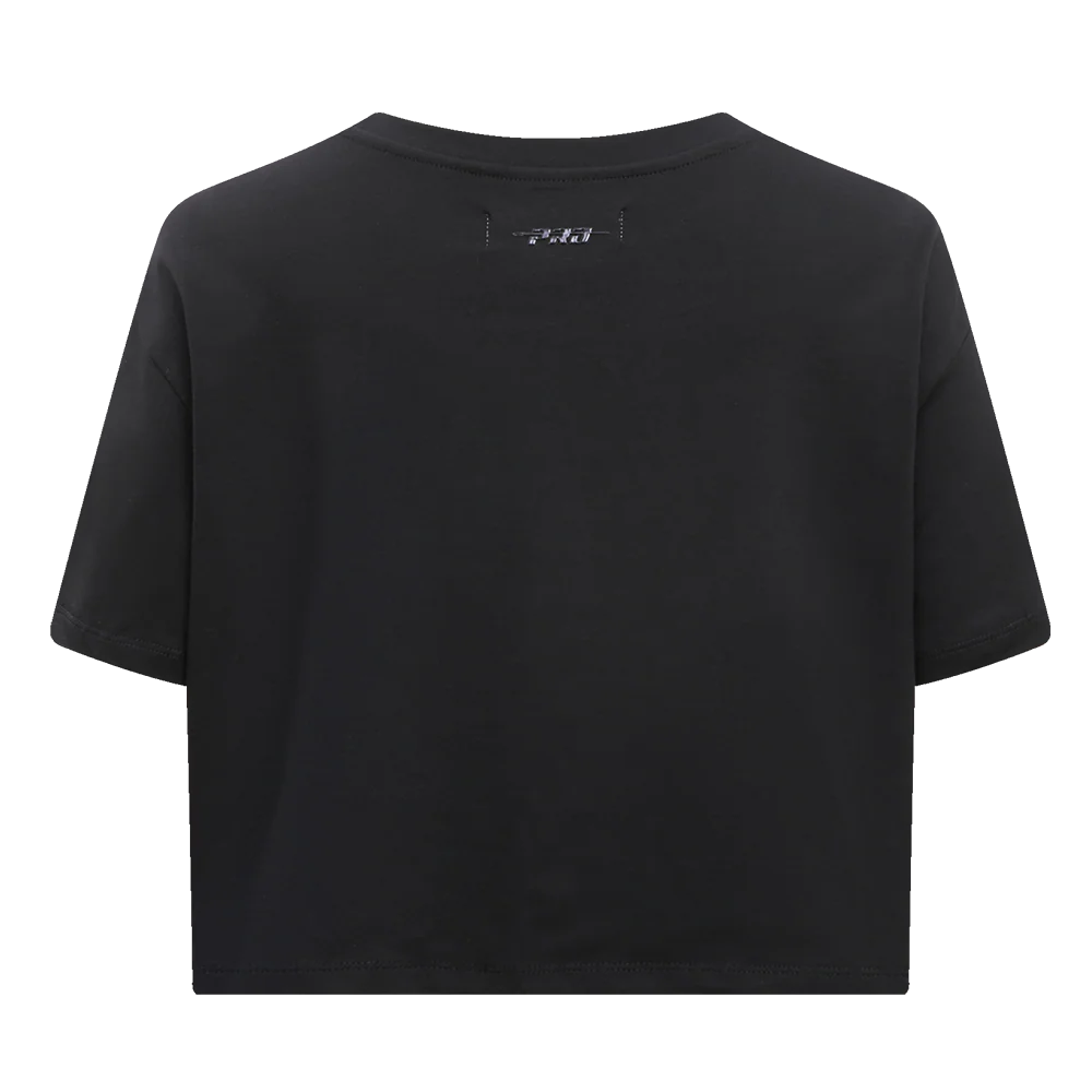 NBA CHICAGO BULLS RETRO CLASSIC WOMEN'S BOXY TEE (BLACK) - Image 4