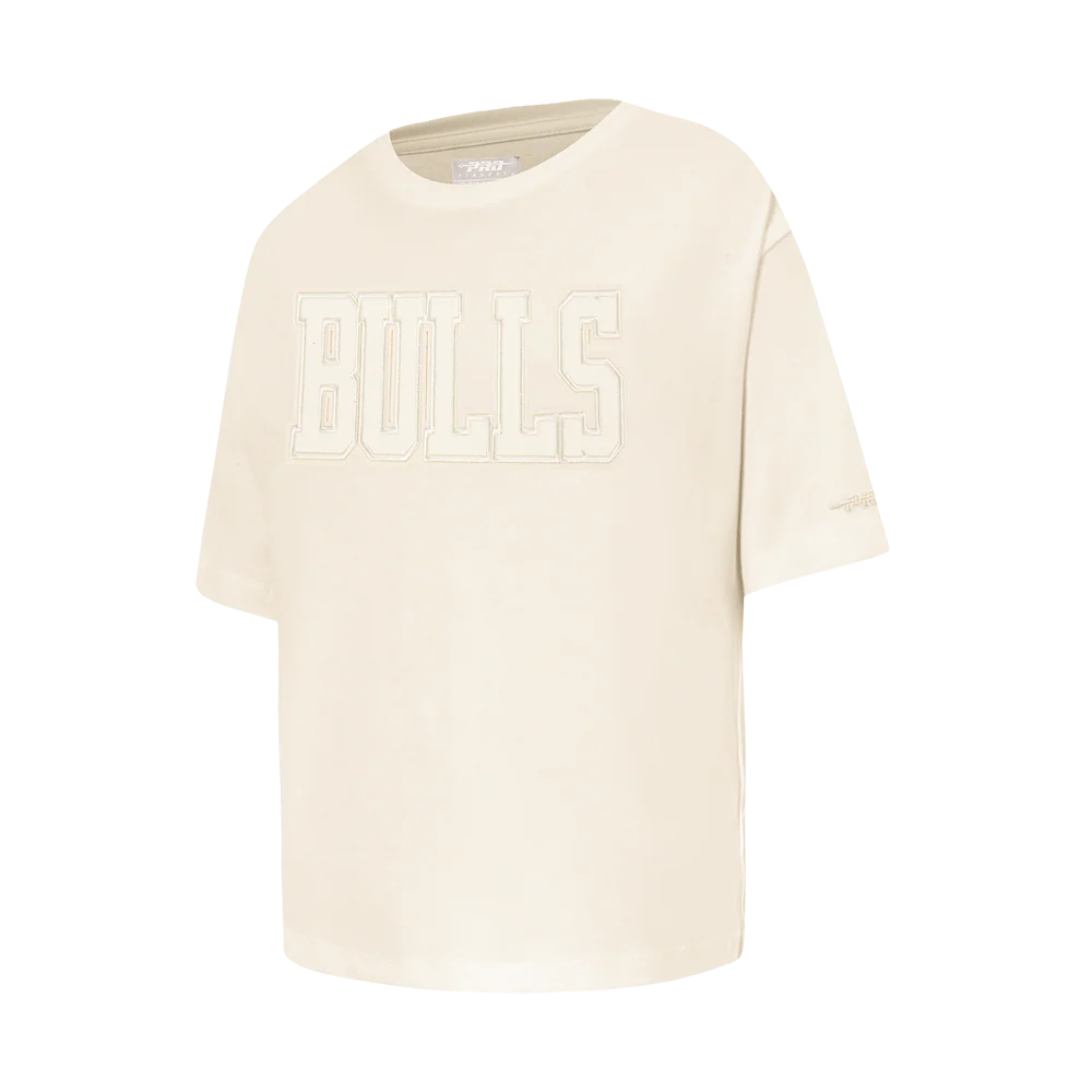 NBA CHICAGO BULLS NEUTRAL BIG GIRLS SHORT SLEEVE BOXY TEE (EGGSHELL) - Image 2
