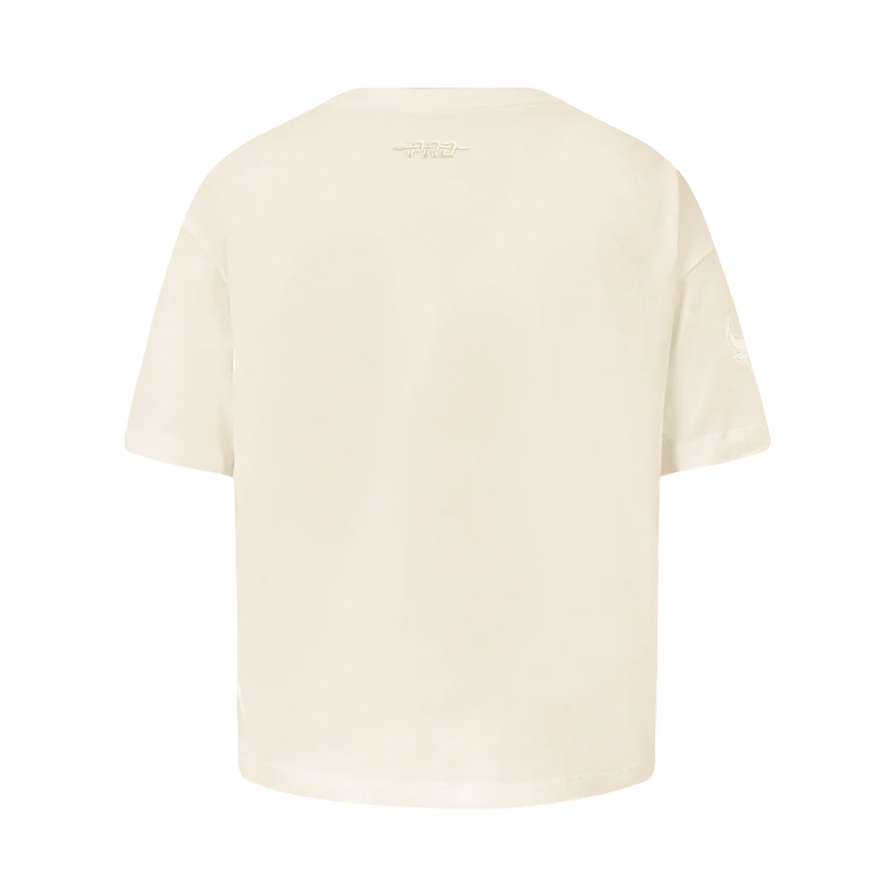 NBA CHICAGO BULLS NEUTRAL BIG GIRLS SHORT SLEEVE BOXY TEE (EGGSHELL) - Image 3