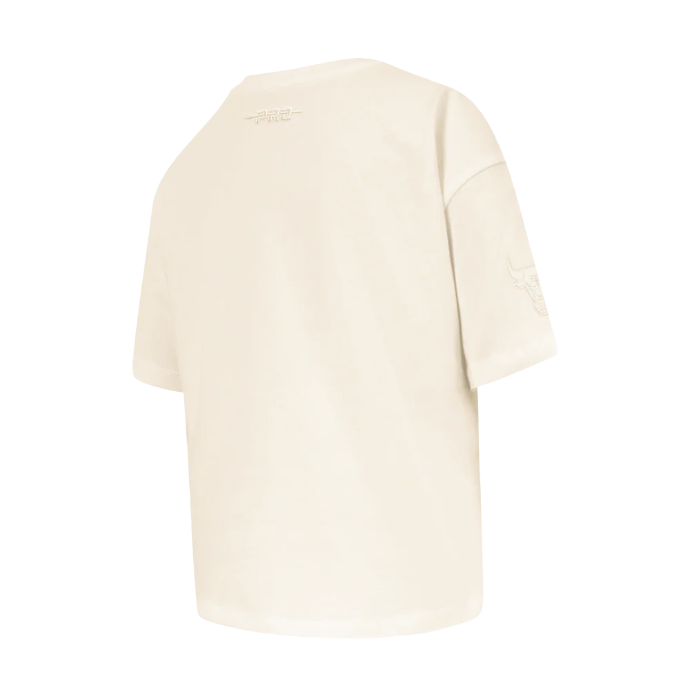 NBA CHICAGO BULLS NEUTRAL BIG GIRLS SHORT SLEEVE BOXY TEE (EGGSHELL) - Image 4