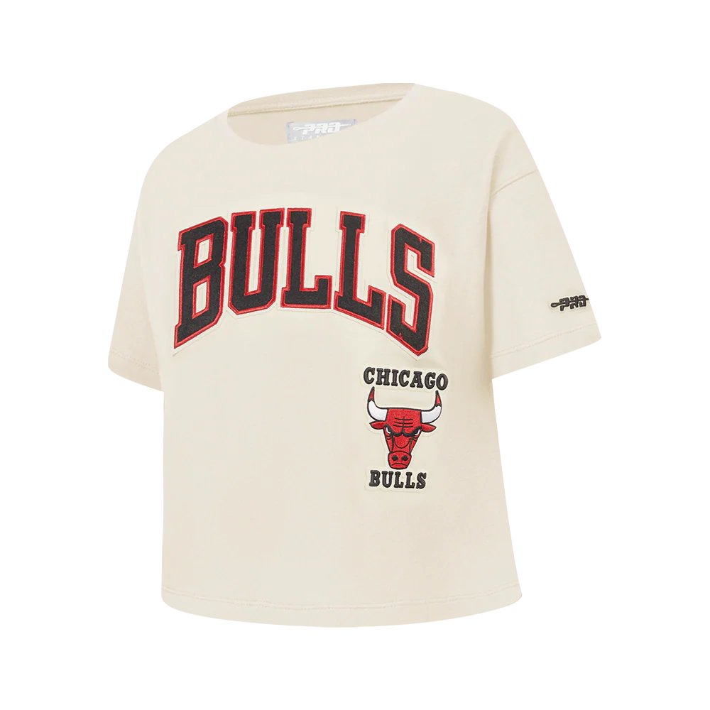 NBA CHICAGO BULLS RETRO CLASSIC BIG GIRLS SHORT SLEEVE BOXY TEE (EGGSHELL) - Image 2