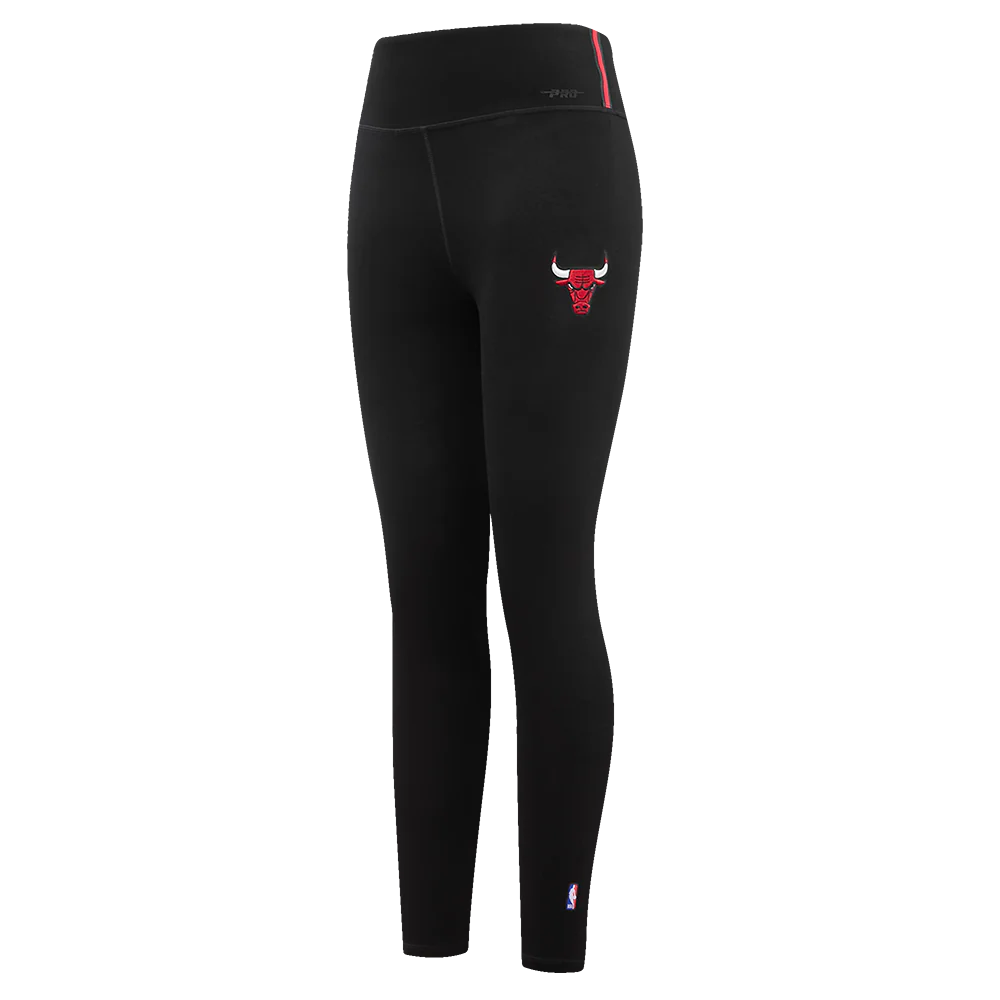 NBA CHICAGO BULLS SCRIPT TAIL WOMEN'S HIGH WAIST JERSEY LEGGING (BLACK)