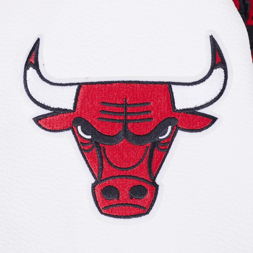 NBA CHICAGO BULLS TEAM CRYSTALLINE WOMEN'S VARSITY JACKET (BLACK/WHITE) - Image 8