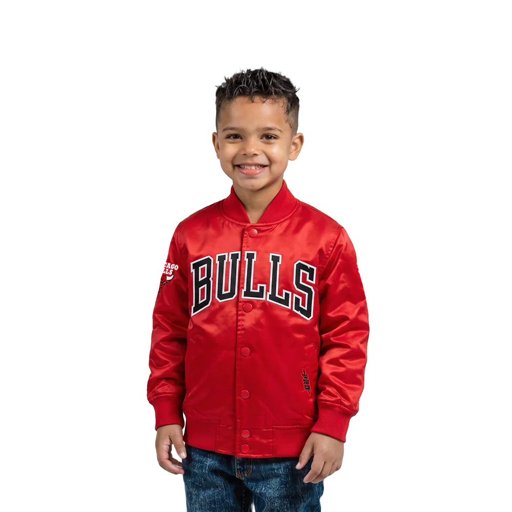 NBA CHICAGO BULLS CLASSIC TODDLER BOYS SATIN JACKET (RED)
