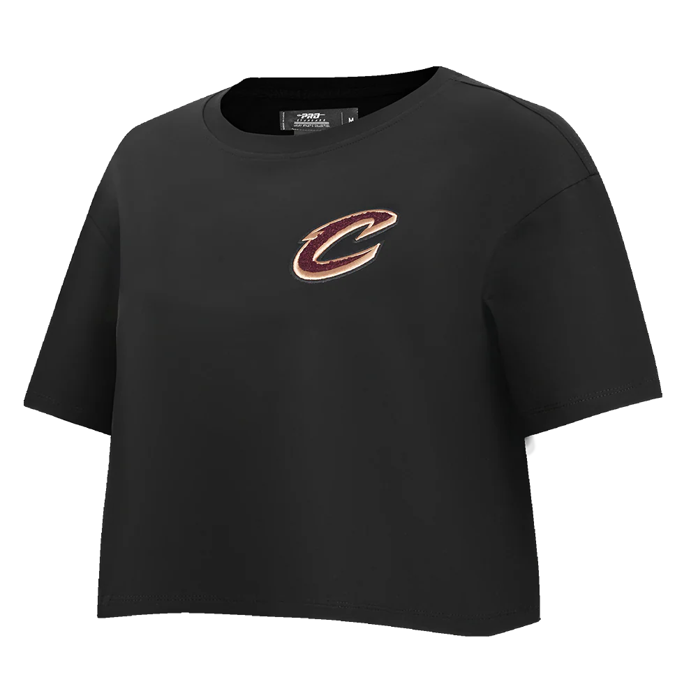 NBA CLEVELAND CAVALIERS CLASSIC WOMEN'S BOXY TEE (BLACK) - Image 2