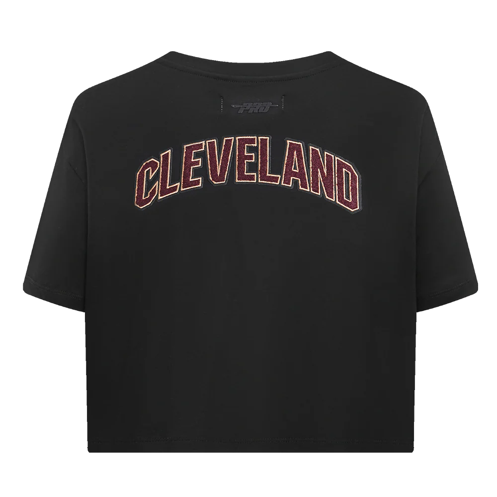 NBA CLEVELAND CAVALIERS CLASSIC WOMEN'S BOXY TEE (BLACK) - Image 3