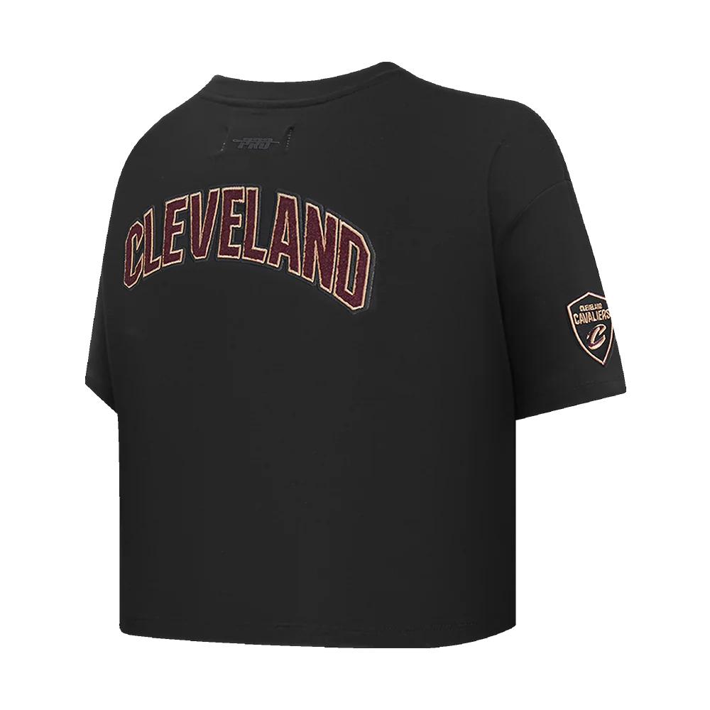 NBA CLEVELAND CAVALIERS CLASSIC WOMEN'S BOXY TEE (BLACK) - Image 4
