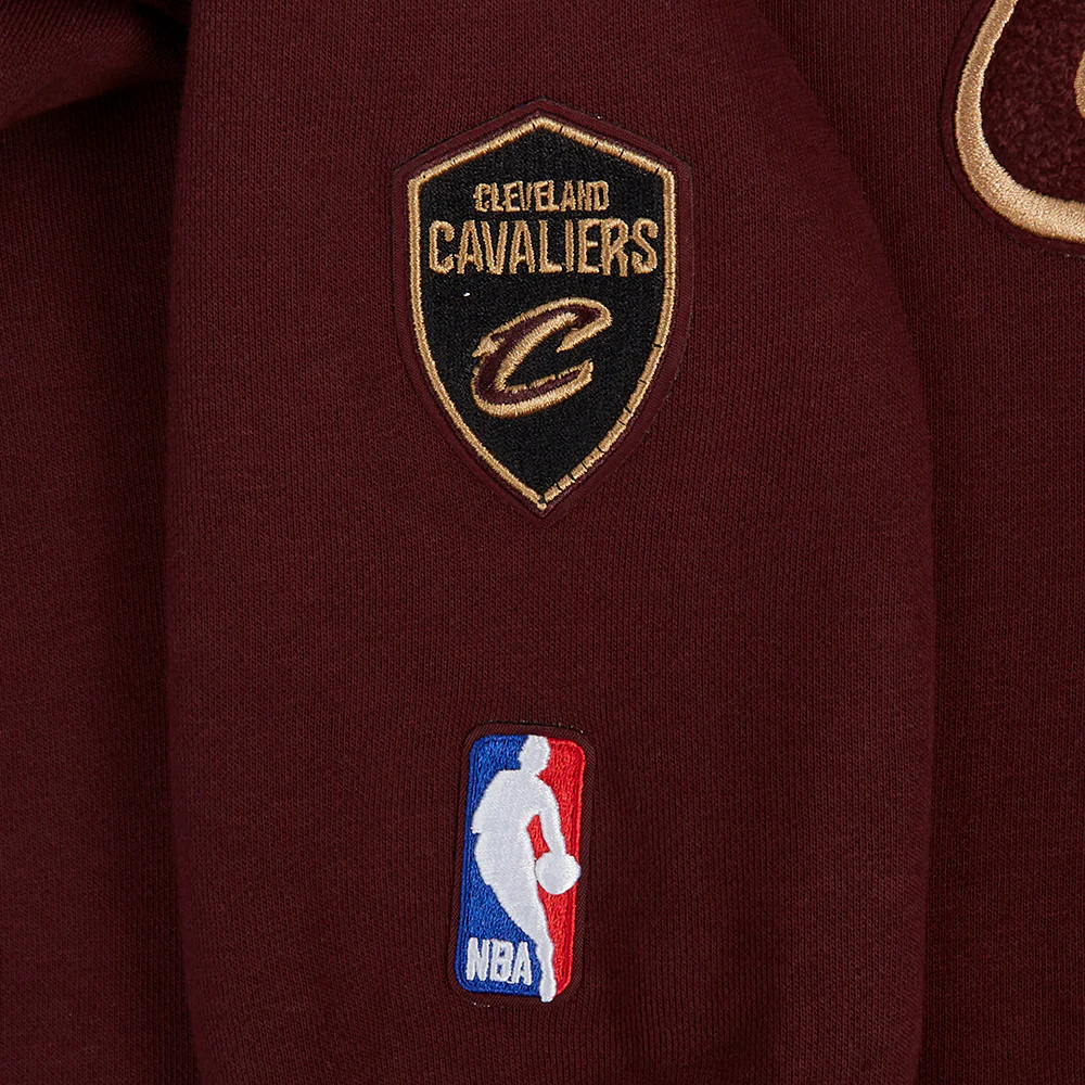 NBA CLEVELAND CAVALIERS CLASSIC WOMEN'S FLEECE PULLOVER HOODIE (WINE) - Image 6