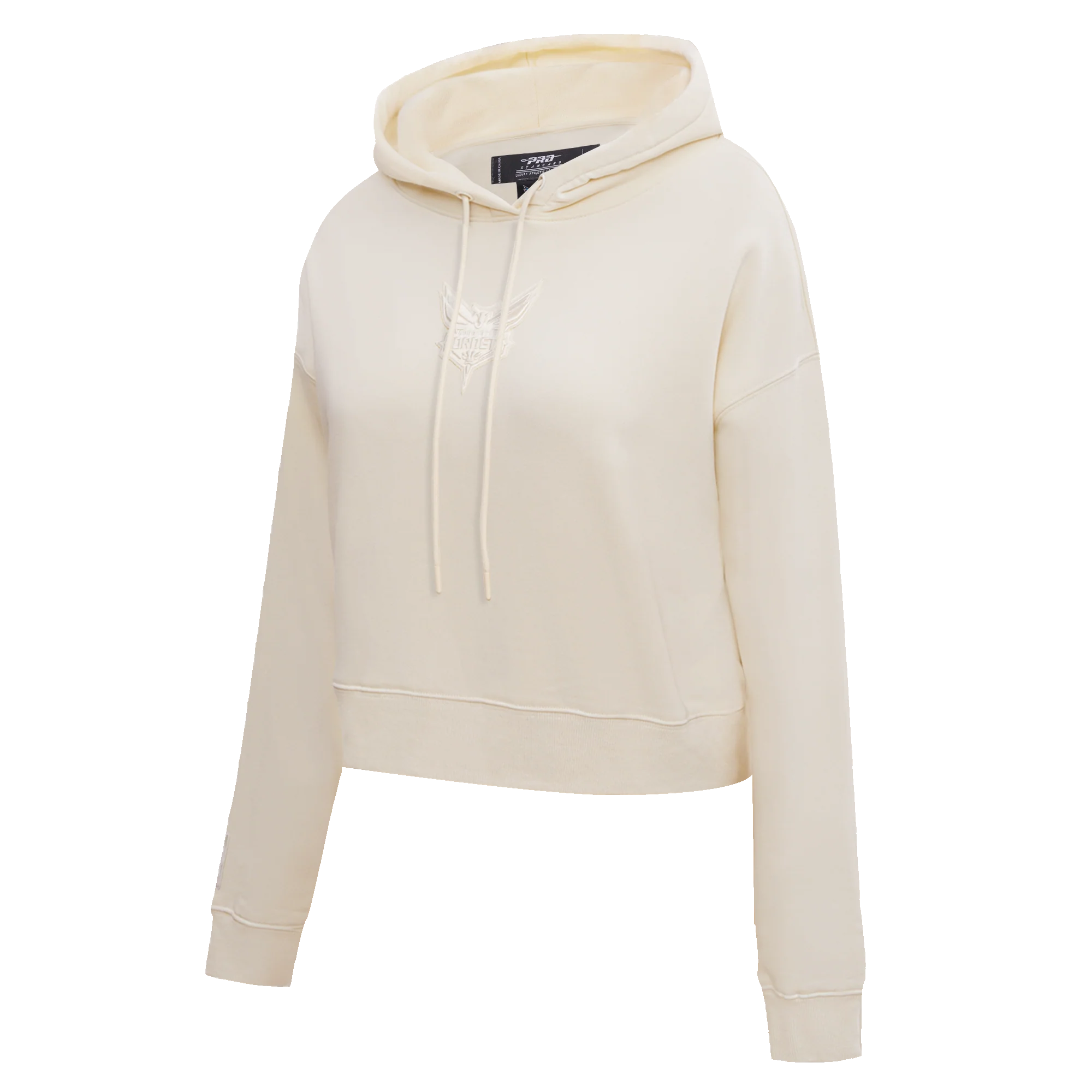 NBA CHARLOTTE HORNETS NEUTRAL WOMEN'S CROPPED PULLOVER HOODIE (EGGSHELL) - Image 2