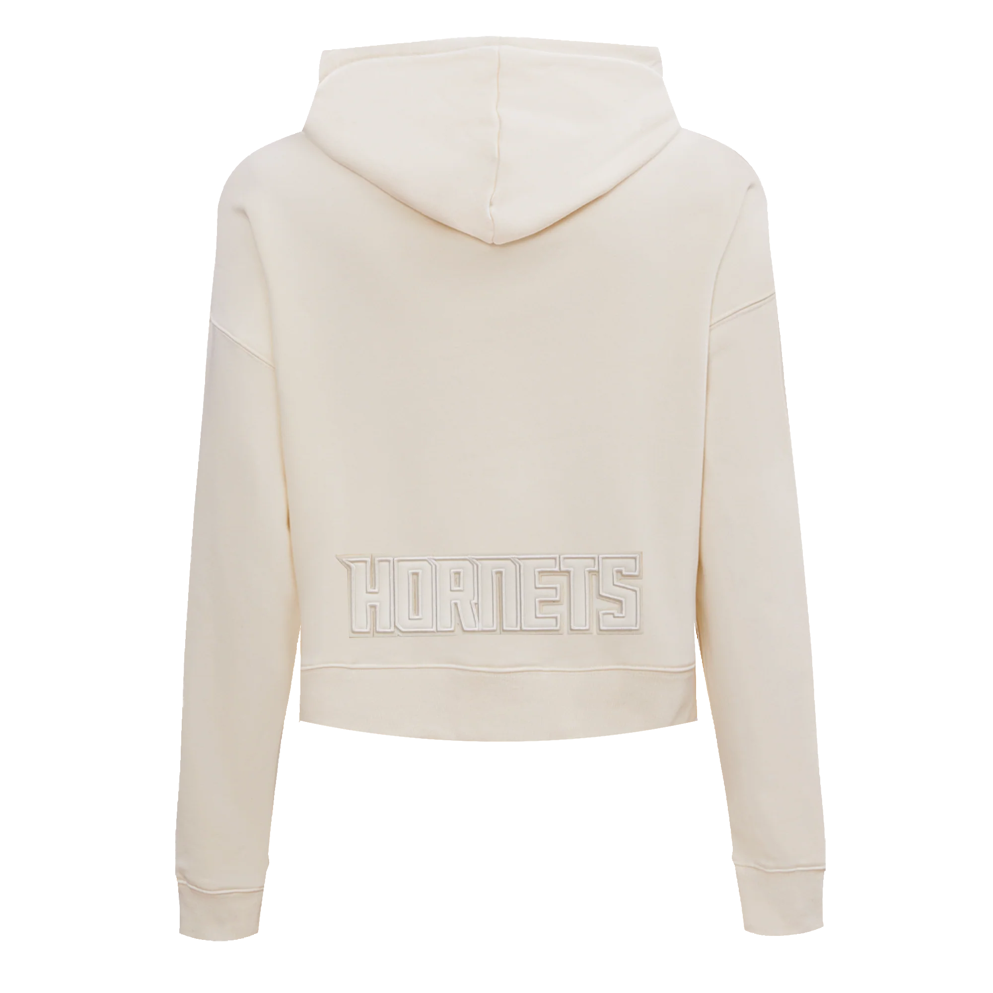 NBA CHARLOTTE HORNETS NEUTRAL WOMEN'S CROPPED PULLOVER HOODIE (EGGSHELL) - Image 3