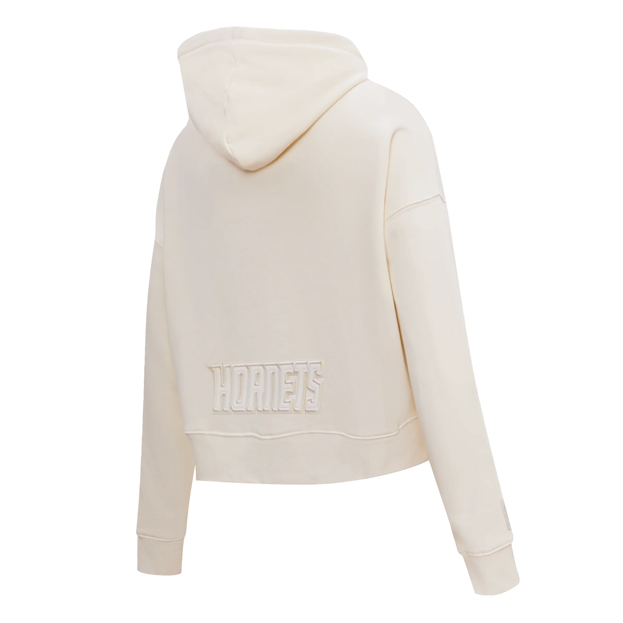 NBA CHARLOTTE HORNETS NEUTRAL WOMEN'S CROPPED PULLOVER HOODIE (EGGSHELL) - Image 4