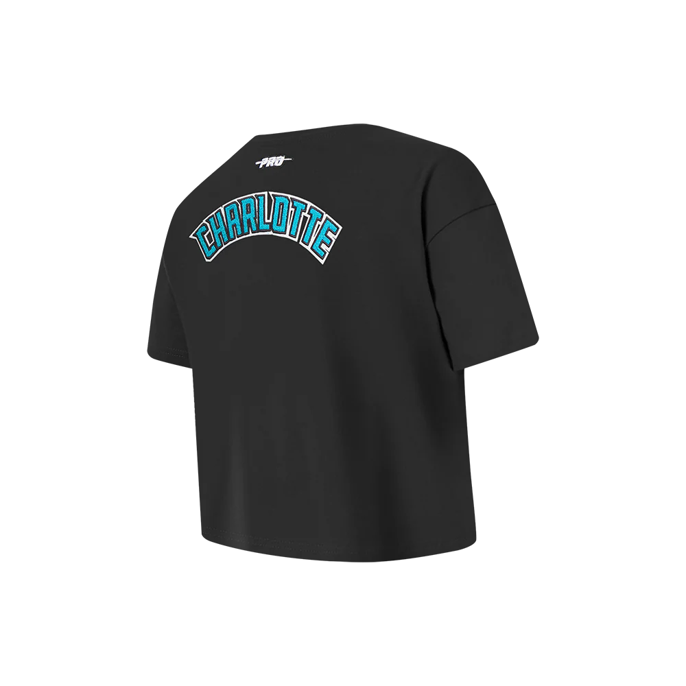 NBA CHARLOTTE HORNETS CLASSIC LITTLE GIRLS SHORT SLEEVE BOXY TEE (BLACK) - Image 4
